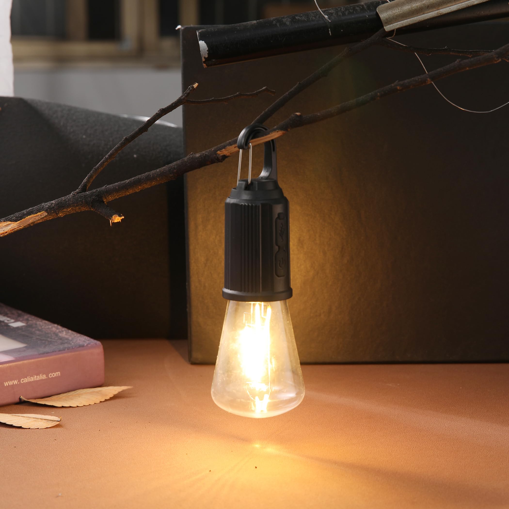 Vagocom 2Pcs Rechargeable Camping Light Bulbs,Portable LED Camping Lanterns,Hanging Tent Lamp with 3 Lighting Modes and Hook for Emergency, Hiking, Fishing, Backpacking,Power Outages