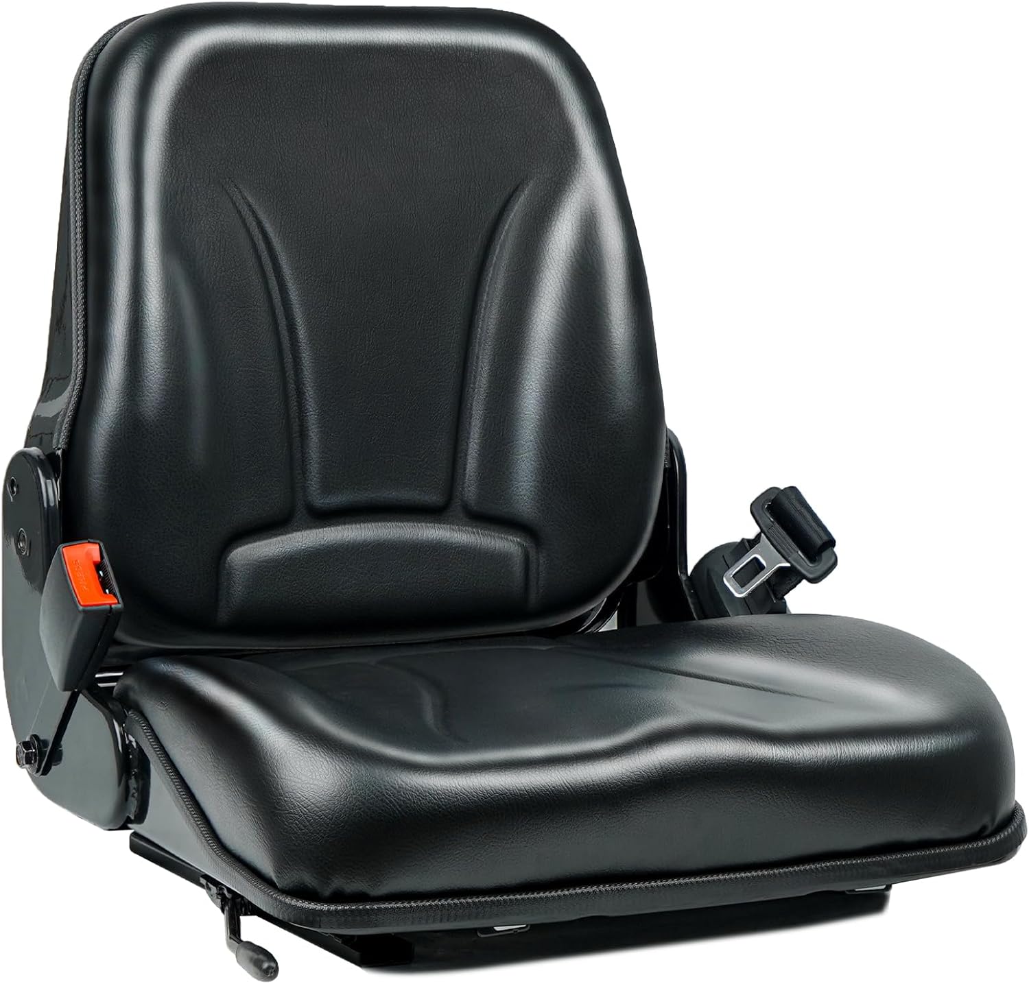 Universal Forklift Seat, Fold Down Tractor Seat with Retractable Safety Belt, and Micro Switch for Tractor, Excavator, Skid Loader, Backhoe, Dozer, Telehandler