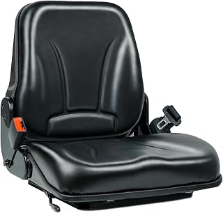 Universal Forklift Seat, Fold Down Tractor Seat with Retractable Safety Belt, and Micro Switch for Tractor, Excavator, Skid Loader, Backhoe, Dozer, Telehandler