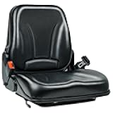 Universal Forklift Seat, Fold Down Tractor Seat with Retractable Safety Belt, and Micro Switch for Tractor, Excavator, Skid Loader, Backhoe, Dozer, Telehandler