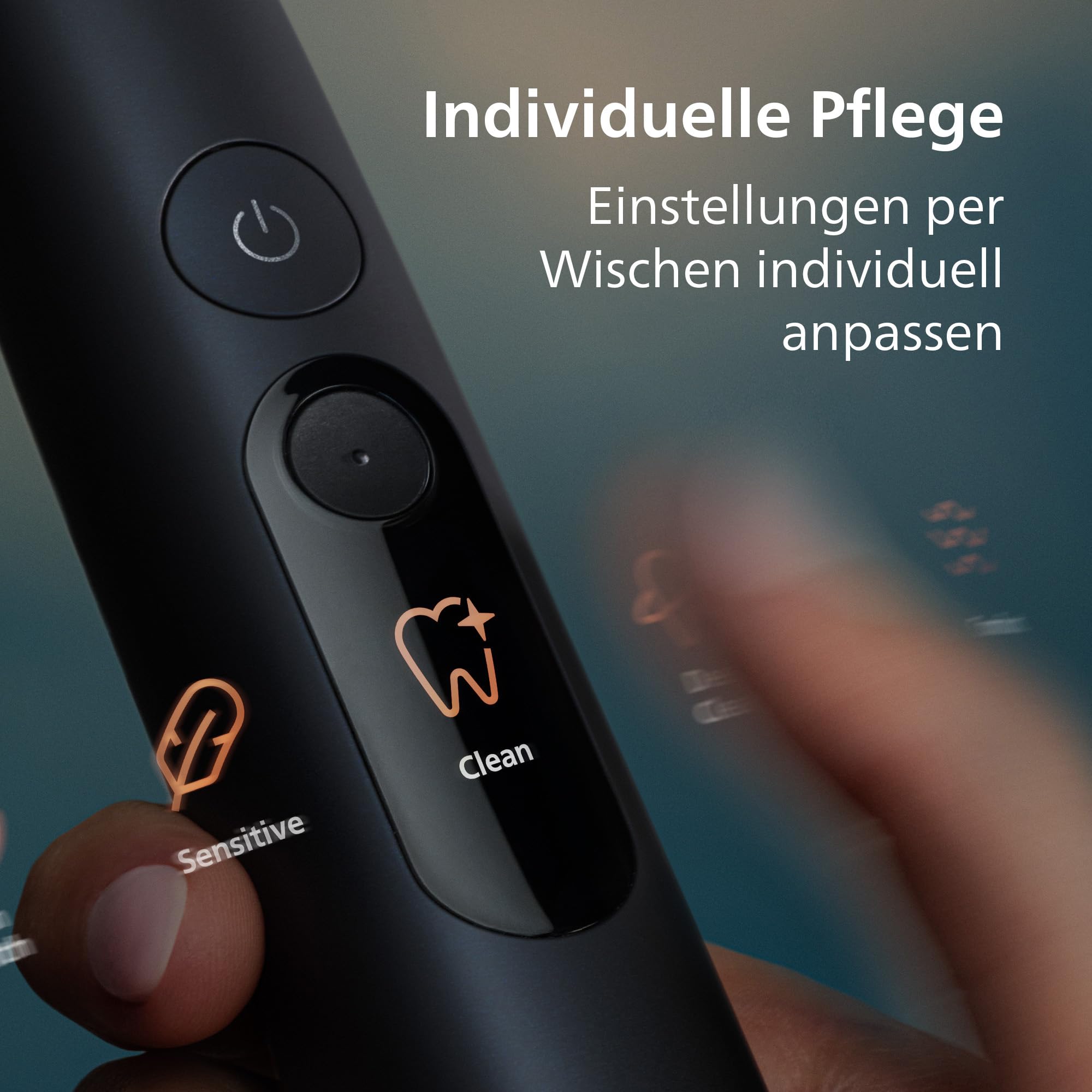 Philips Sonicare Next-Generation DiamondClean 8500 elektrische Zahnbürste – mit intelligenter Andruckkontrolle und 18 Einstellungen, Schwarz, HX8514/12
