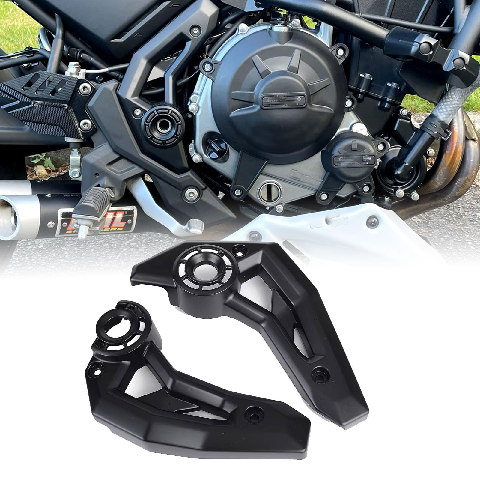 Rahmen Seite Abdeckung Gugel Panel Blenden Verkleidung Schutz Protector passend für Ka&wa&sa&ki Ninja 650 Z-650 NINJA650 Z650 2017-2024 Motorrad zubehör (Schwarz matt)
