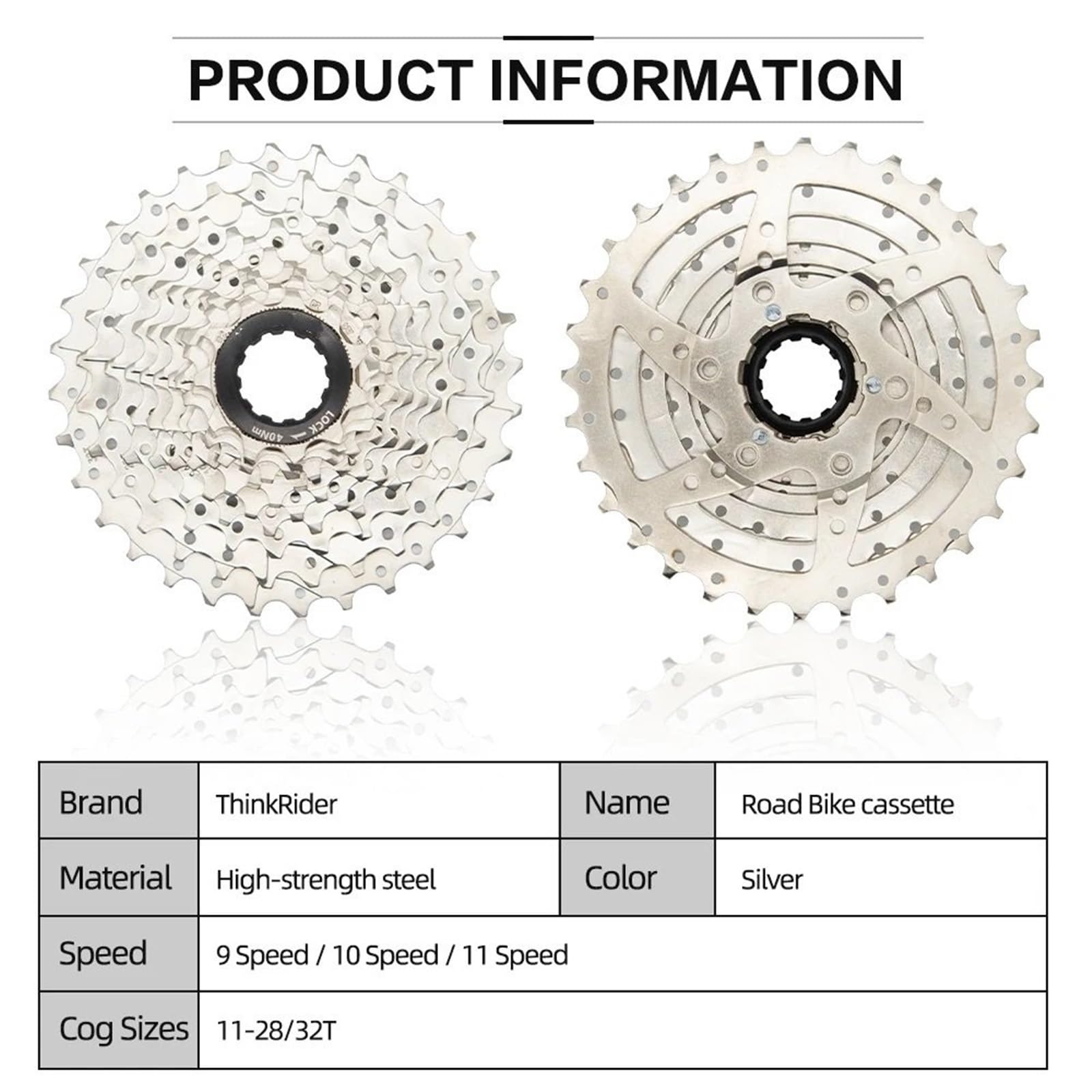 Fahrrad Kassette Passend für ThinkRider Rennrad 9 10 11 Geschwindigkeit Velocidade 28T/32T Fahrradkassette Freilauf MTB Kettenrad Passend für Shimano A1 X7 X5 MTB Freilauf
