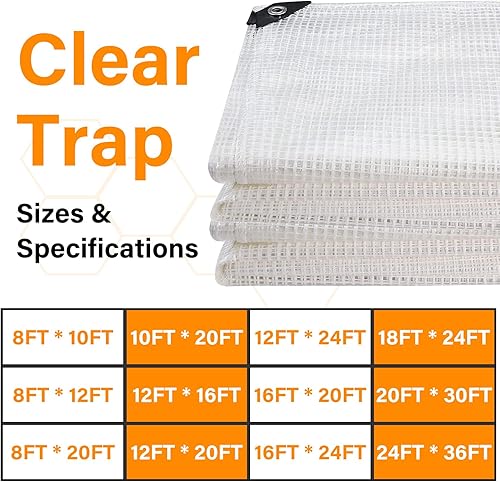 Miniatura 8 de Funda para invernadero de 16 mil, lonas de plástico transparente resistentes al agua de 20 x 30 pulgadas, lonas transparentes de polietileno