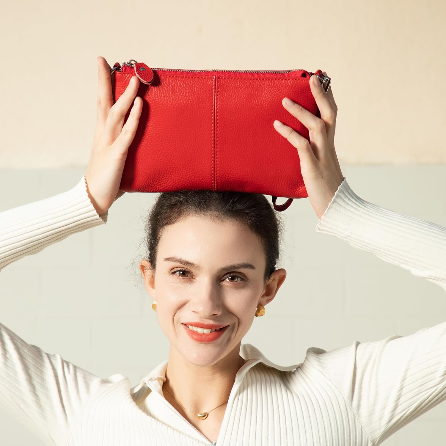 befen Genuine Leather Wristlet Clutch RFID Blocking Bag Cell Phone Wallet Purse Wristlet Wallet Purses and Handbags for Women - Image 2