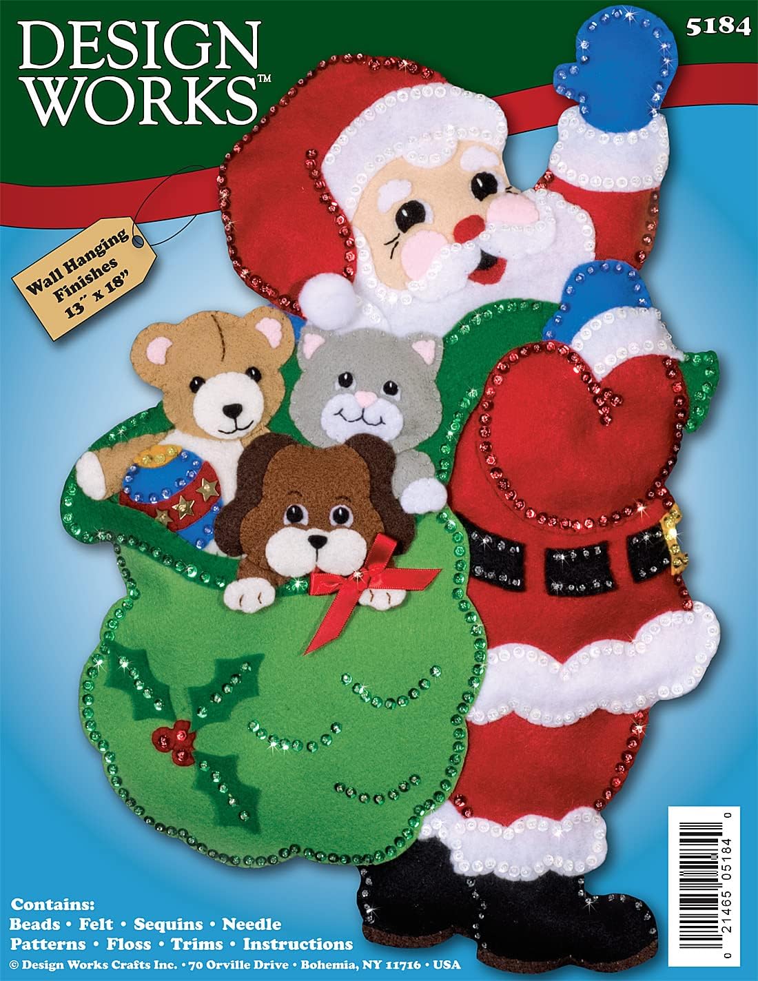 DESIGN WORKS Santa and Pals Felt Wall Décor Kit