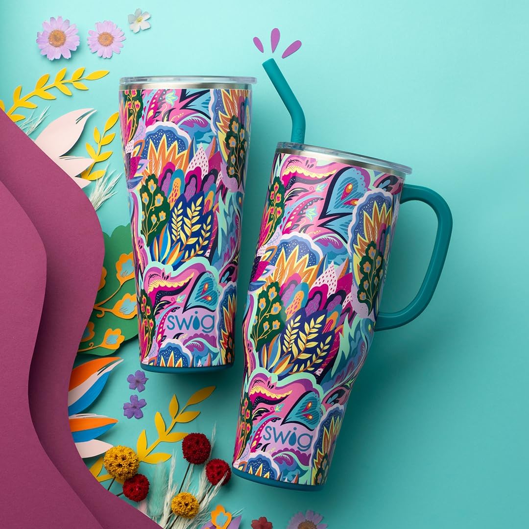 Swig Life 32oz Insulated Tumbler, Travel Coffee Tumbler with Lid, Cup Holder Friendly Travel Coffee Mug, Stainless Steel with Lid (Bazaar) - Image 3