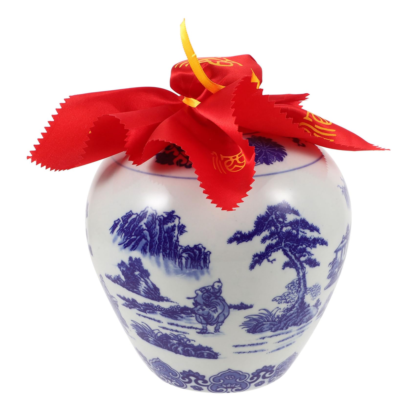 Bouteille céramique bleue et blanche pot à vin vintage contenant décoratif intérieur