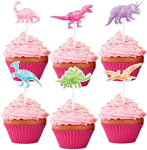 Vista 109 de WERNNSAI 36 decoraciones para tartas de dinosaurio, decoraciones de cumpleaños de dinosaurio, decoración de cupcakes de dinosaurio, decoración