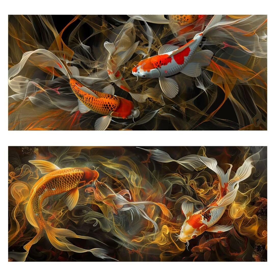 Amazon.co.jp: 2枚セット ダイヤモンドアート 鯉 60x140cm