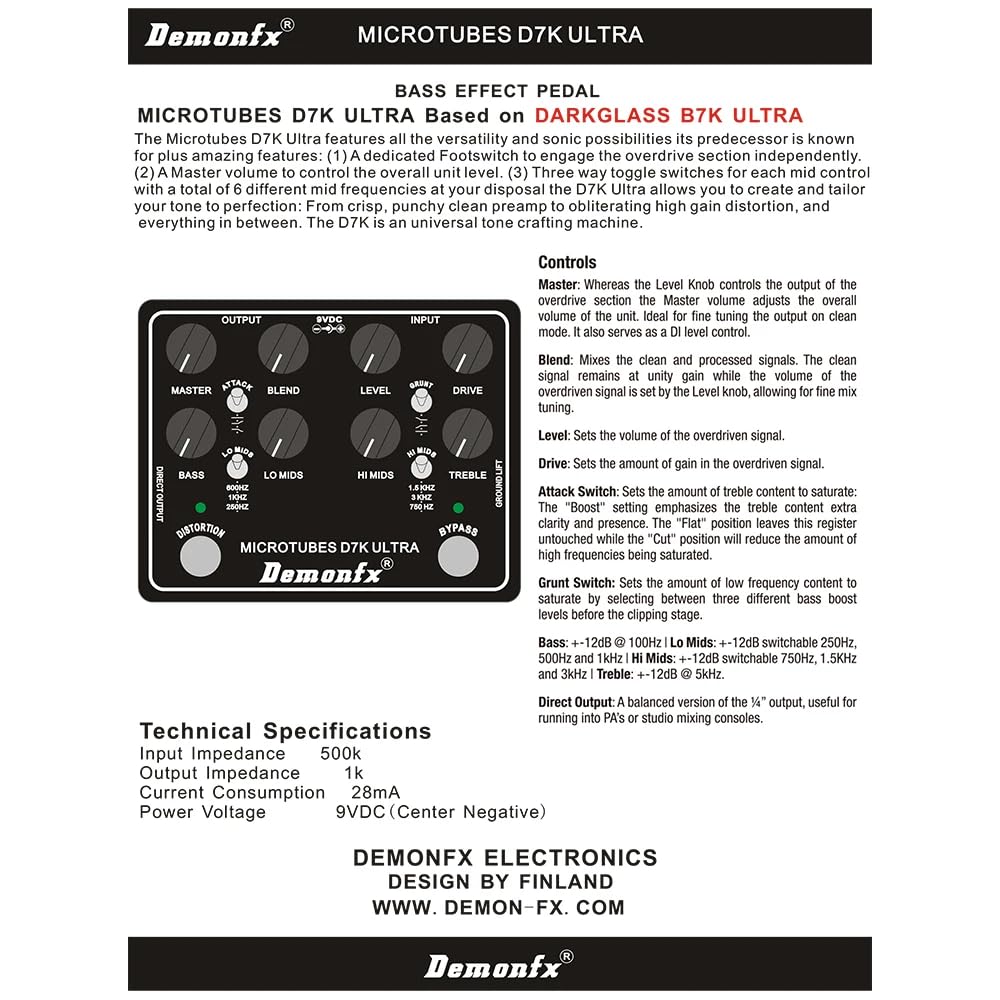 Amazon | Demonfx MICROTUBES D7K ULTRA/ベースプリアンプ オーバー