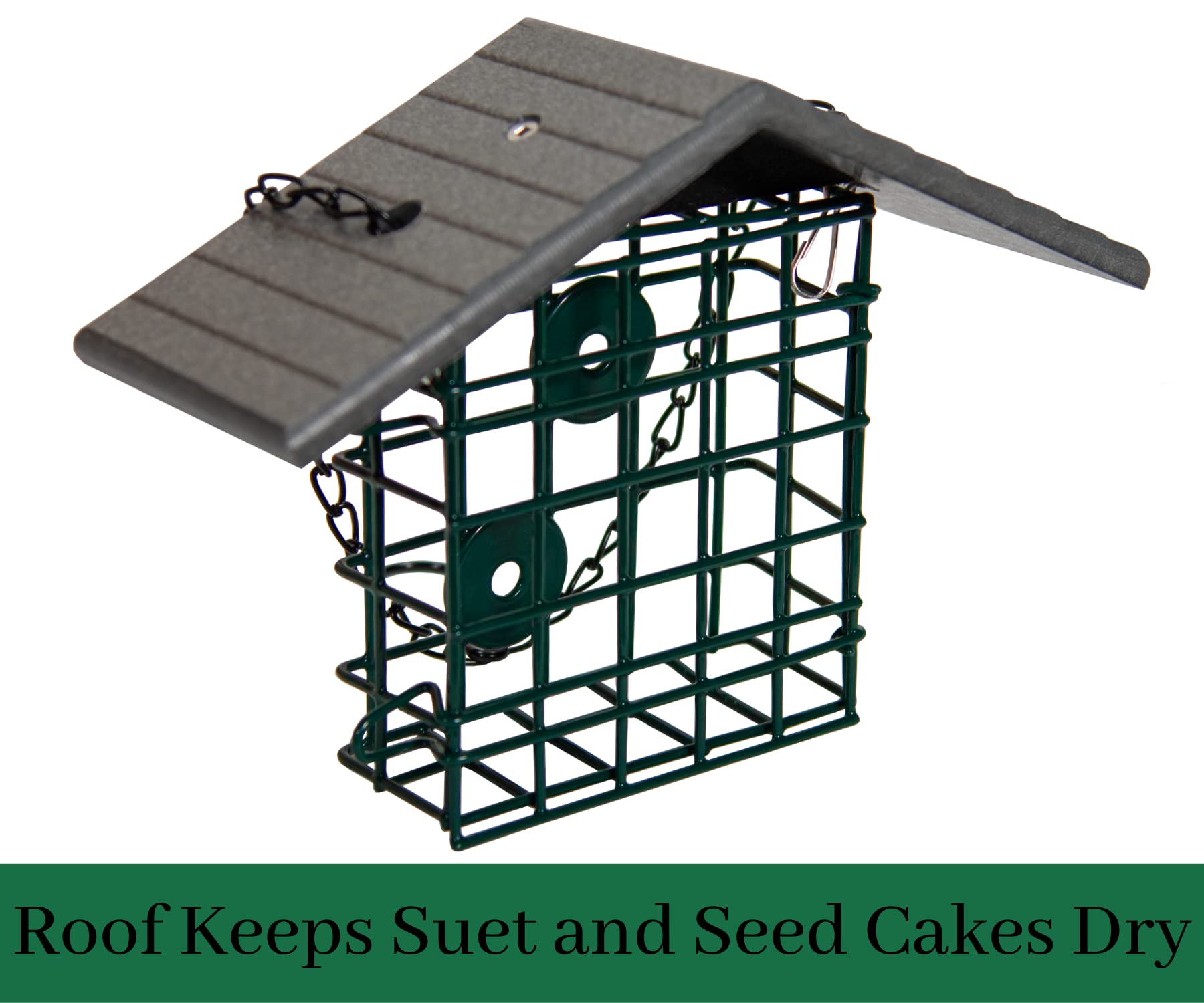 JCs Wildlife Single Suet Käfig Vogelfutterhaus mit Poly-Holzdach - hält Suet, - Bild 20 von 24