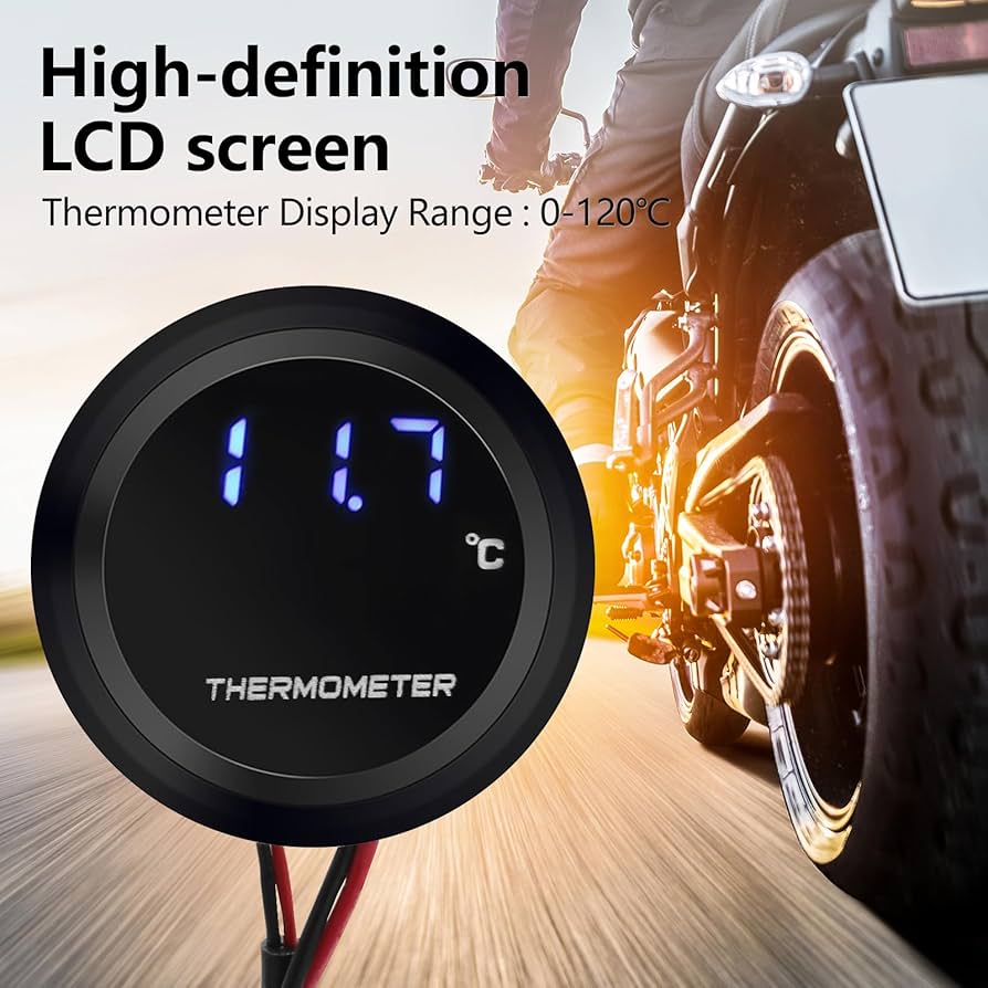 Temperature Gauge Yooreal Digital Engine Meter Tachometer And Hour Meter Removable Temp Probe Waterproof For Scooter Snowblower Mini Bike Motorcycle Lawn Tractor Generator Dump Truck Par Meter