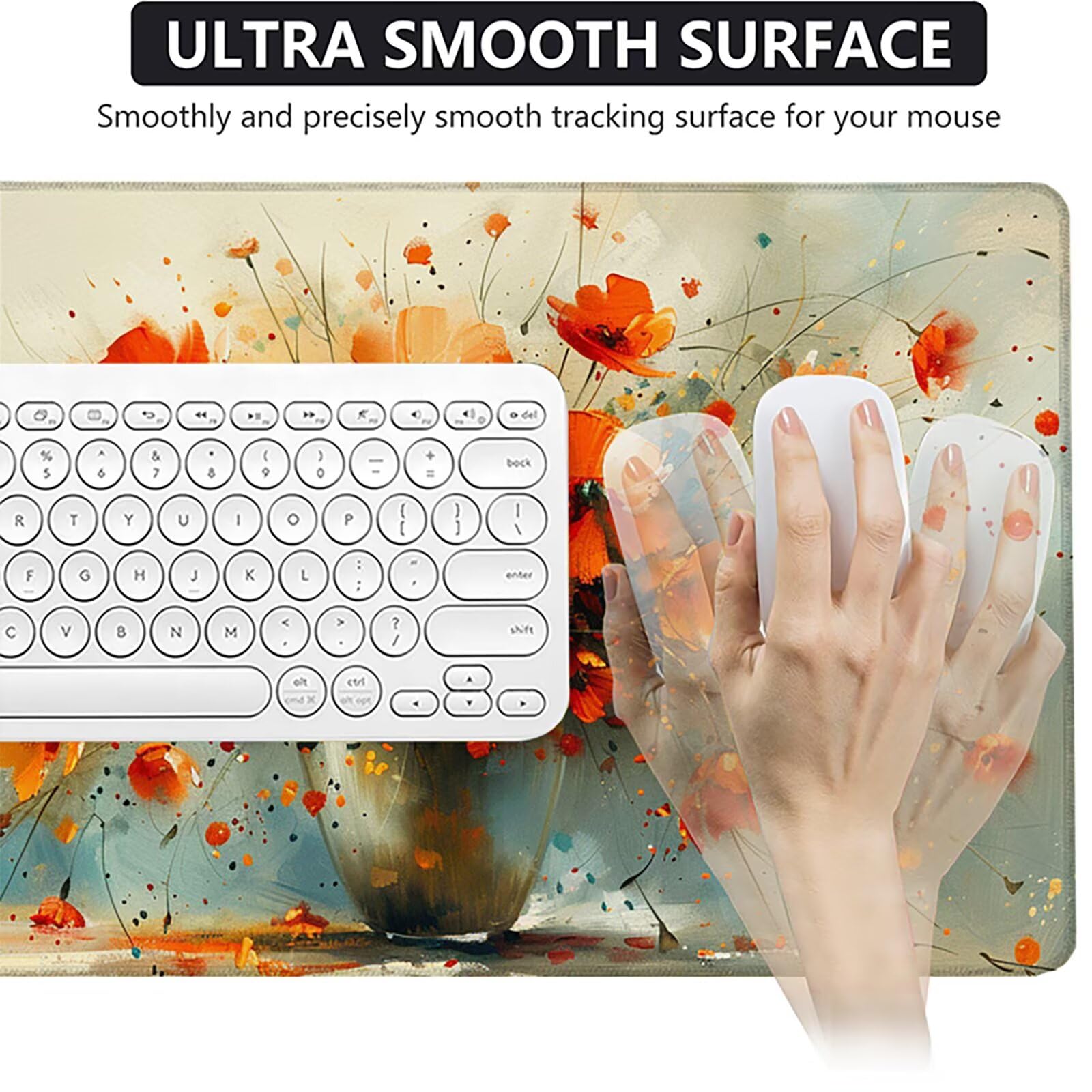Florero Alfombrilla Ratón Gaming XXL 1500 x 800 mm, Alfombrilla Gaming Amarillo Mousepad con Base de Goma Antideslizante, Impermeable Desk Mat para Teclado y Raton, Accesorios Gaming, Regalos L-7