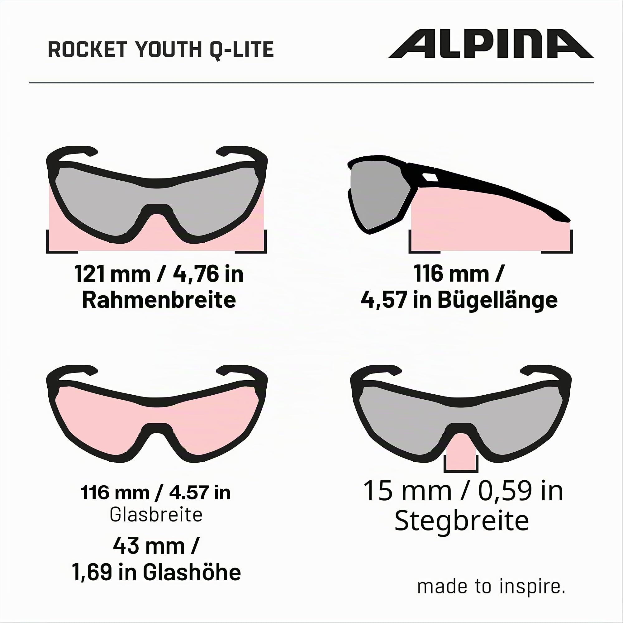 ALPINA ROCKET YOUTH Q-LITE - Verspiegelte, Kontrastverstärkende & Beschlagfreie Sport- & Fahrradbrille Mit 100% UV-Schutz Für Kinder