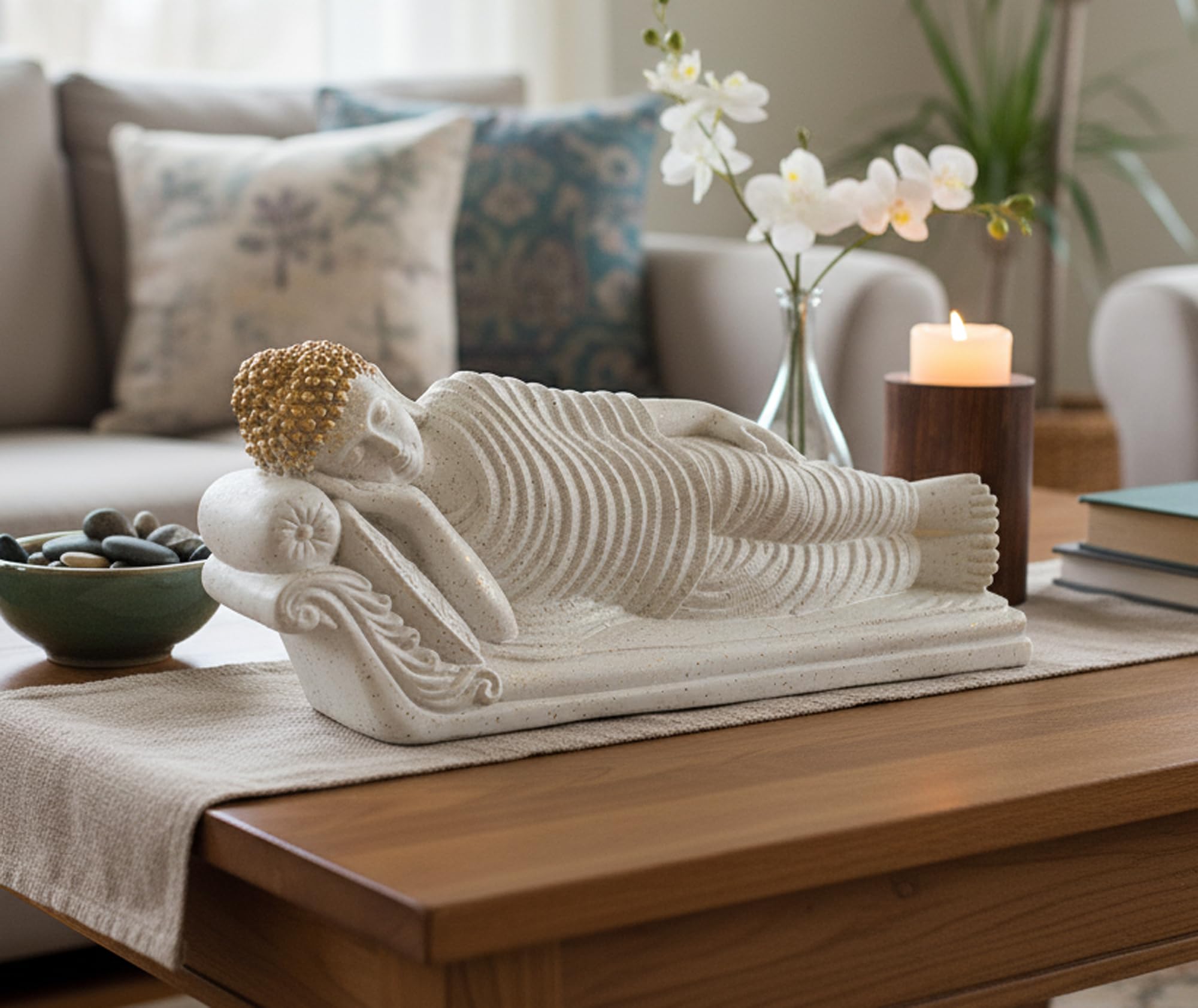 ESPLANADE Resin Sleeping Reclining Buddha Tibetan Buddhist Idol