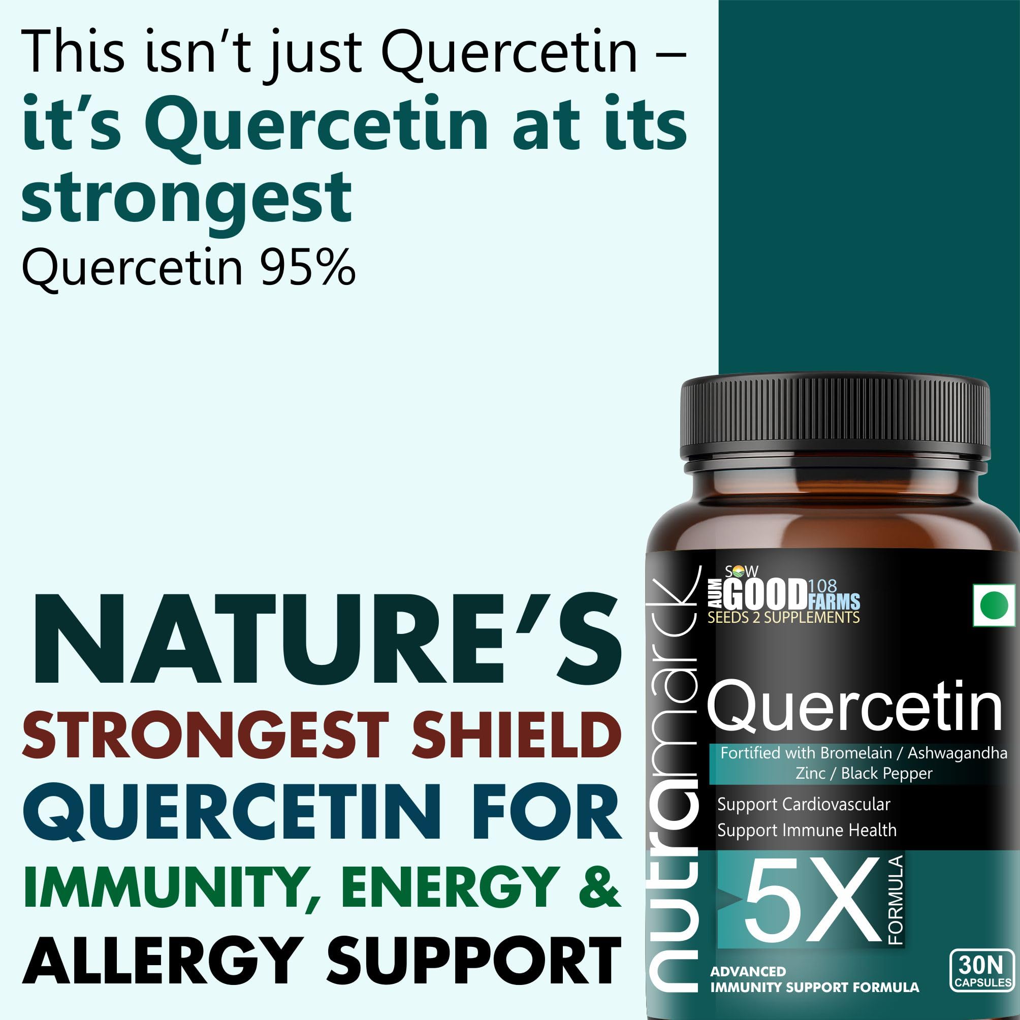 NutraMarck Quercetin With Bromelain Capsules | Natural Flavonoid | For Immune & Respiratory Health Support | For Men & Women | Non-GMO, No Added Sugar & Gluten Free - 30 Capsules 3