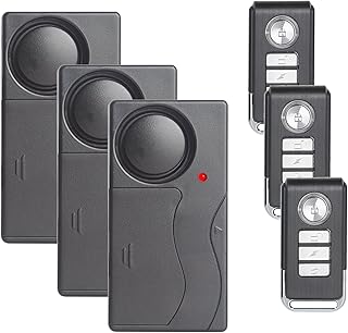Mengshen 3 Pack Anti-Diebstahl Vibrationsalarm 110dB Laut Empfindlichkeit Einstellbare Motion Sensor Einbrecher Sicherheitssystem für Tür Fenster Fahrrad Motorrad Motor Home