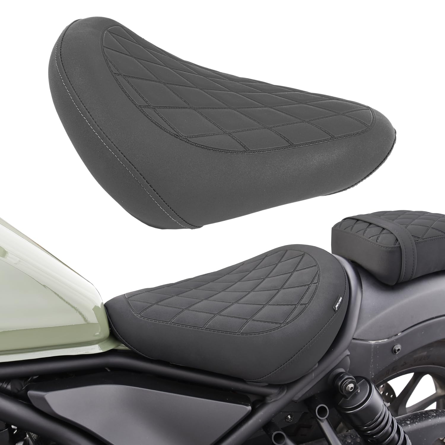 Asiento cómodo para conductor delantero de motocicleta para Rebel CMX 500 300 2017 2018 2019 2020 2021 2022 2023 2024 2025 2026, cojín de sillín individual para piloto, almohadilla para pasajero