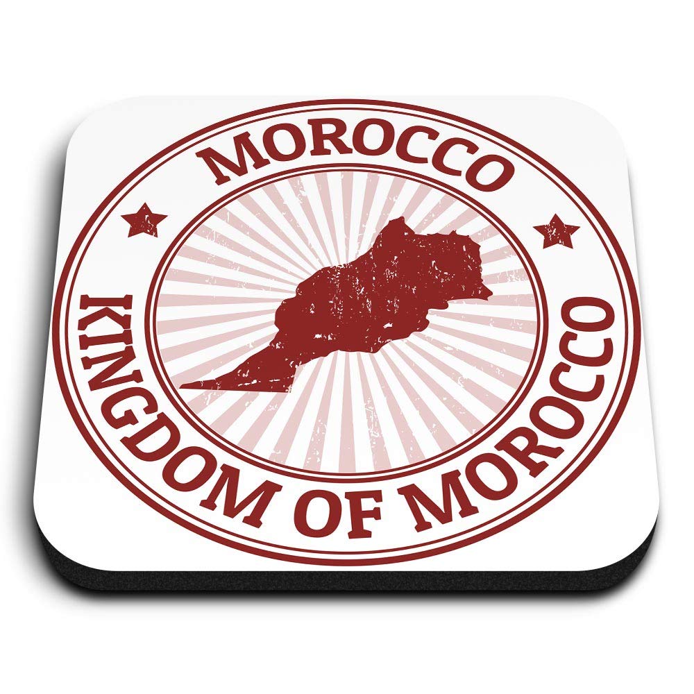Destination Vinyl Ltd Multicolor 1 X Square Mdf Fridge Magnet - Kingdom Of Morocco Travel Map 4494
