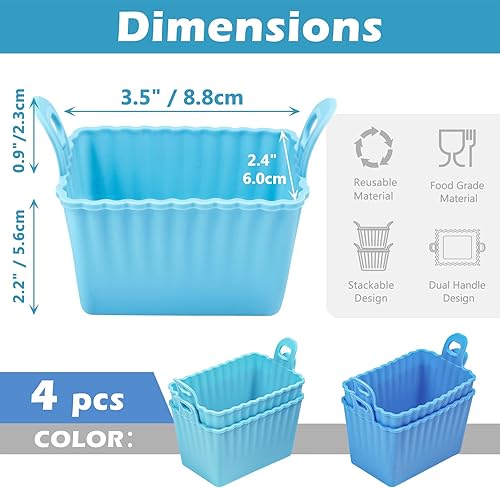 Miniatura 2 de Koluti Juego de 4 tazas rectangulares de silicona para hornear, 2 colores