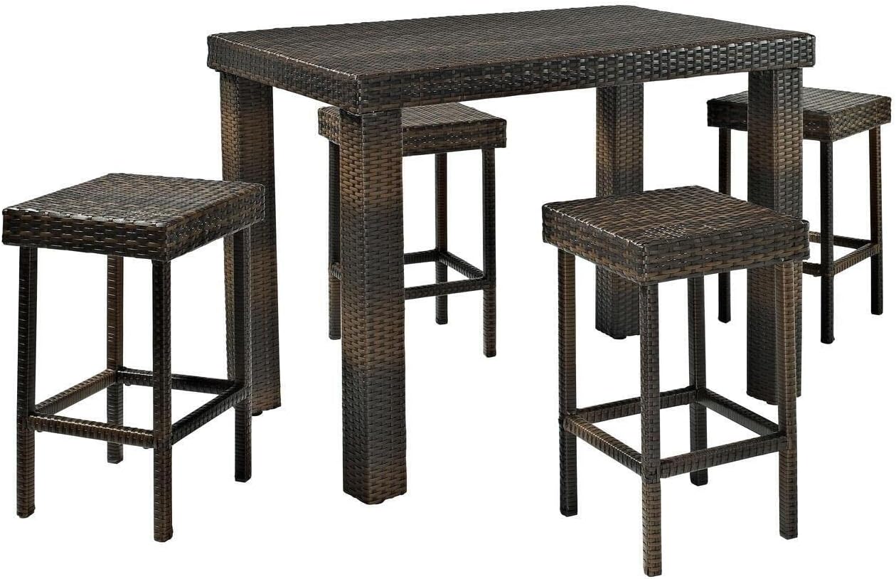 HomeStock City Chic 5Piece Palm Outdoor Wicker High Dining