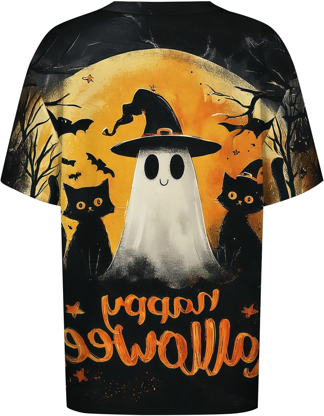 Women's Halloween Funny Cute Blouses, Short Sleeve Crew Neck Casual Pumpkin Graphic Shirts, S-2XL