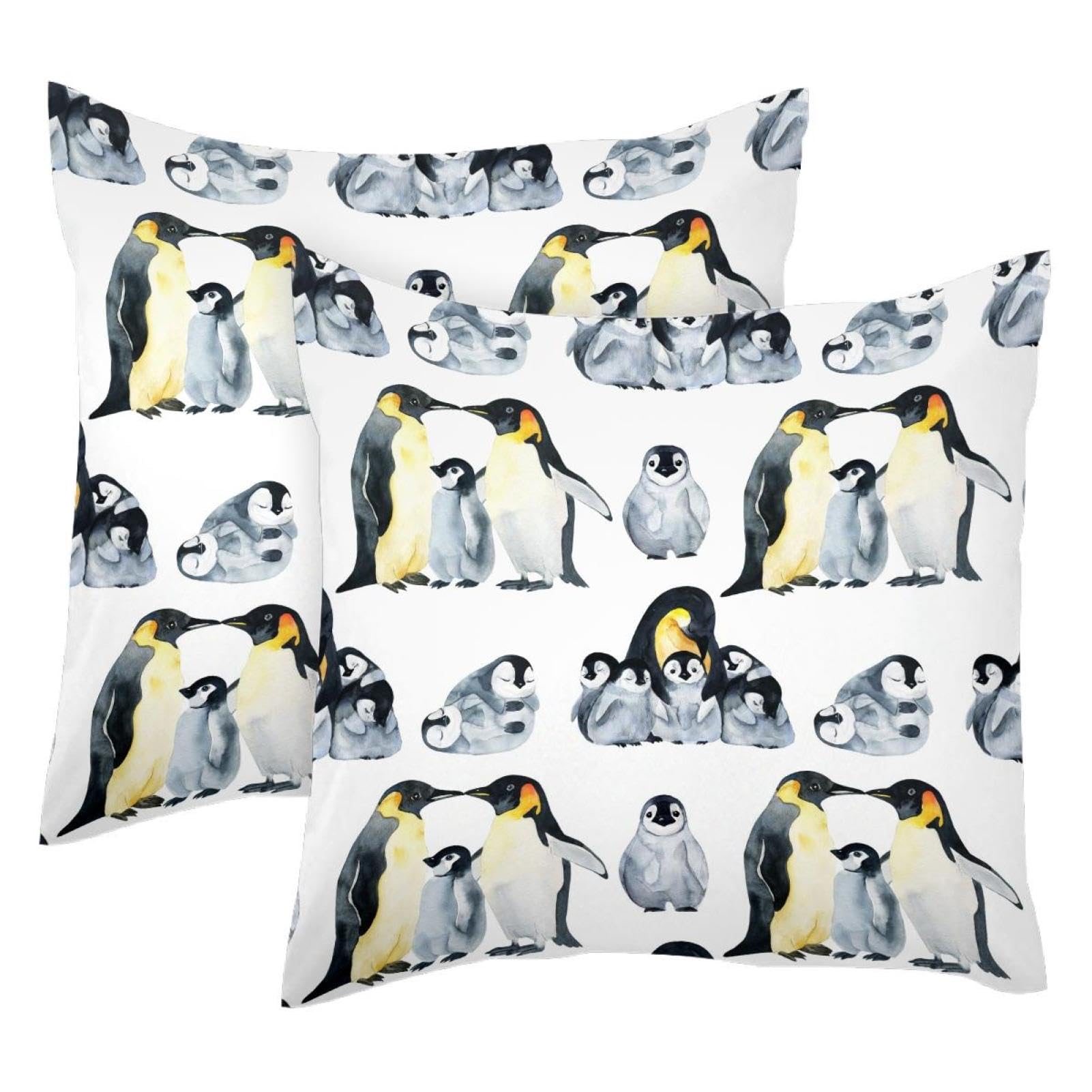 Housse de coussin velours pingouin idée cadeau pendaison de crémaillère