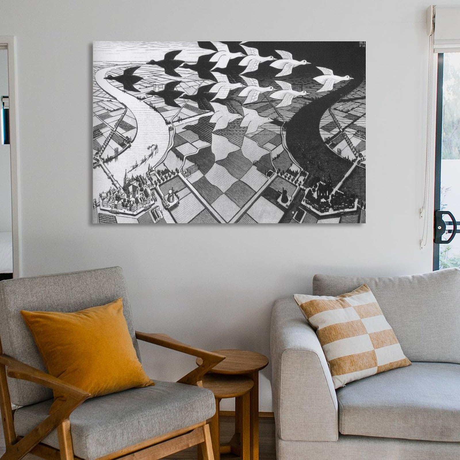 Amazon.co.jp: マウリッツ・エッシャー画家絵画芸術作品【昼と夜