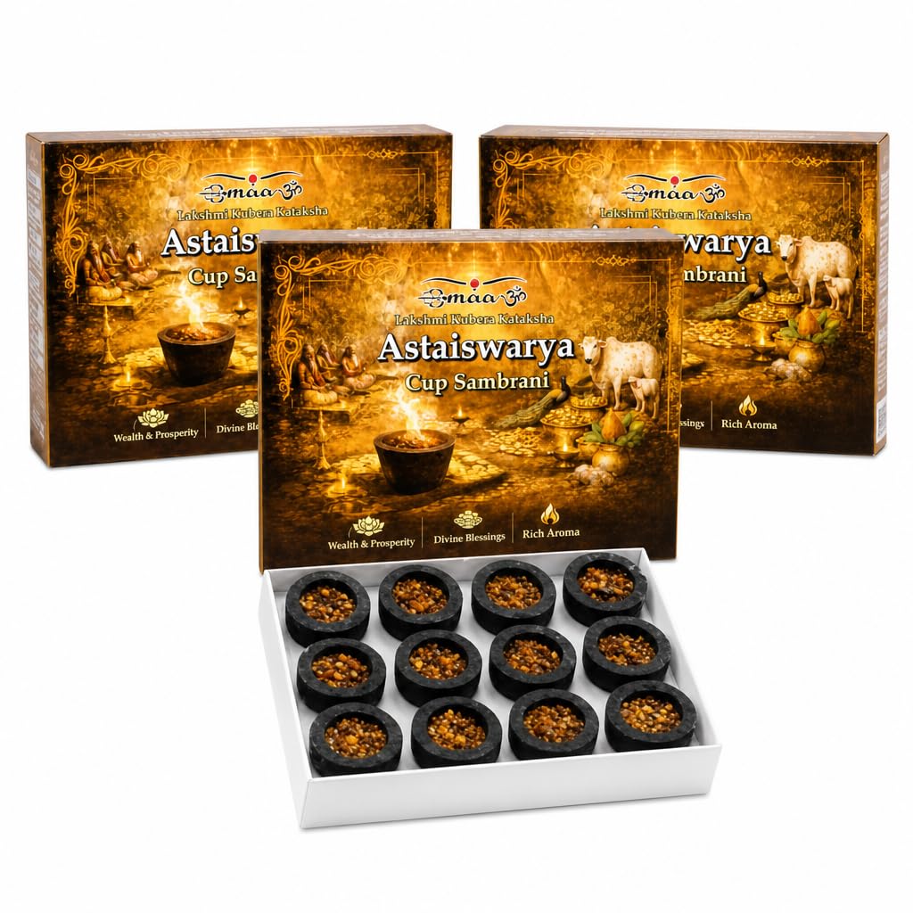 2 Packs of Lakshmi Kubera Kataksha AstaIshwarya Cup Sambrani, Traditional Cup Dhoop for Home, Temple & Puja Use, Spiritual Rituals, Daily Worship-image-43