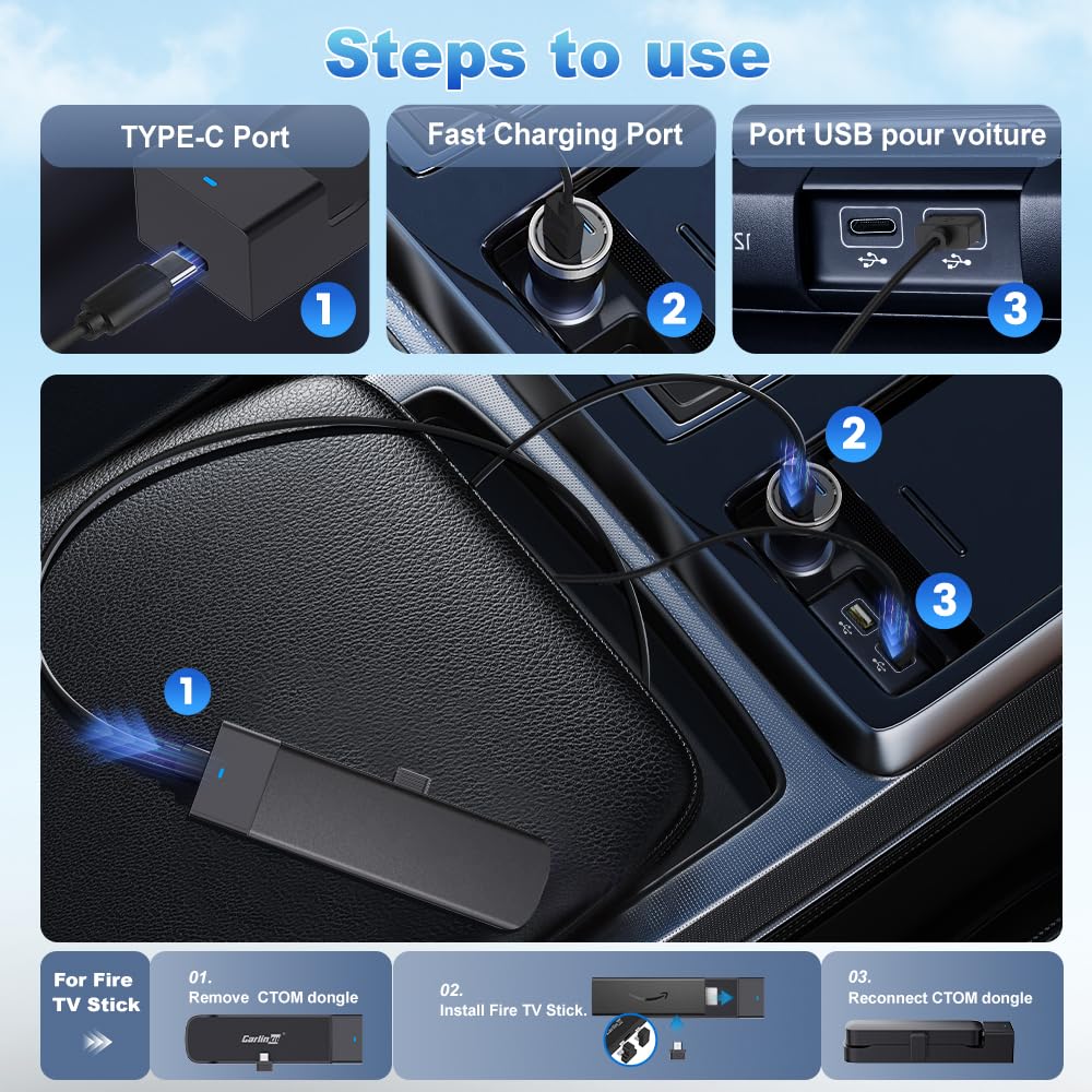 Carlinkit Kablosuz CarPlay ve Android Otomatik Adaptör, FireDrive