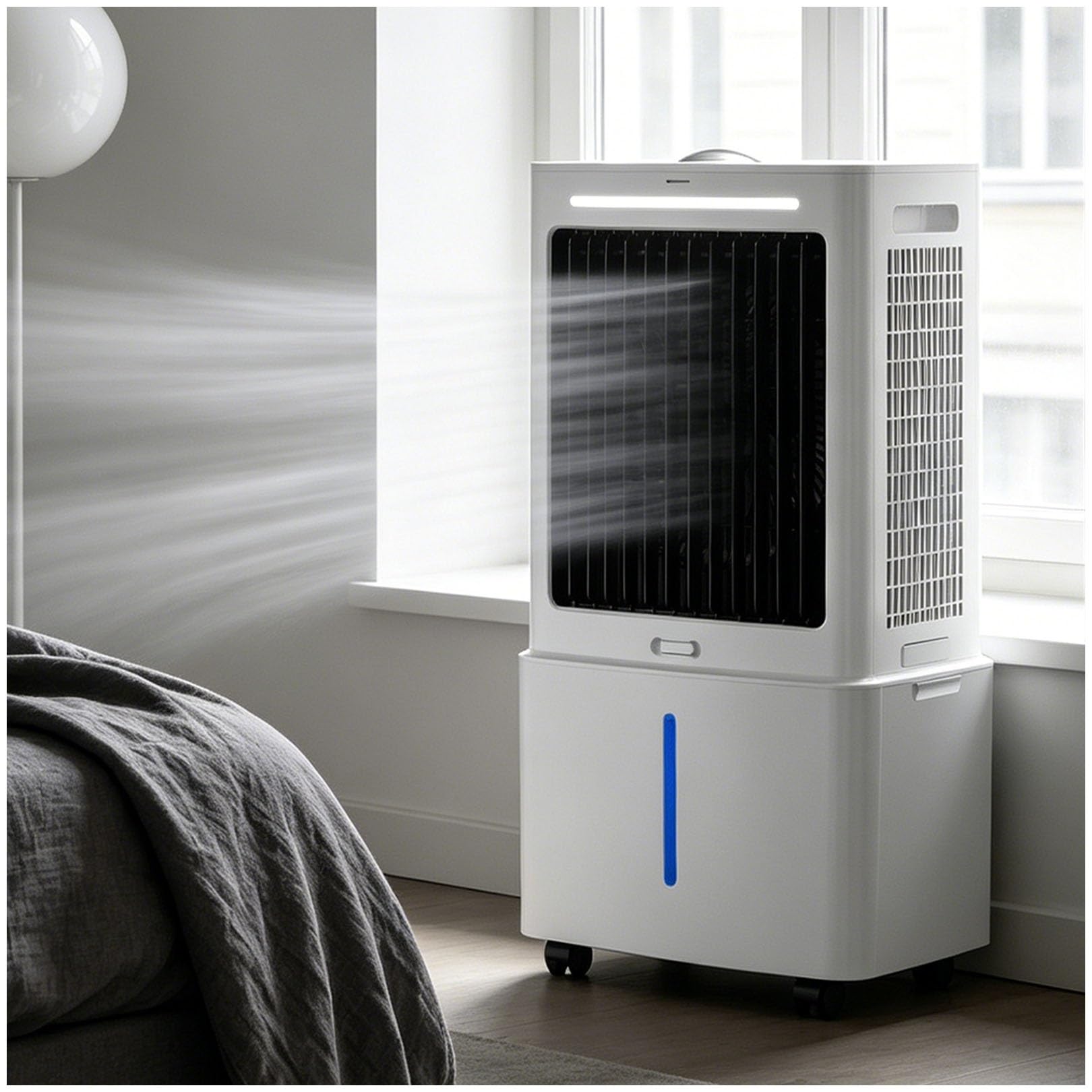 3-in-1 Portable Air Cooler & Evaporative Fan, 120° Oscillation, 360° Smooth Wheels, 25L Tank, 3 Speeds, 1177 CFM, Windowless, 80W, for Home Office & Camping