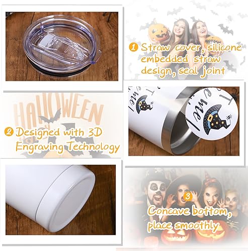 Miniatura 3 de Paquete de 6 tazas de taza de bruja de Halloween, 20 onzas de Witch's Brew Dont Make Me Flip My Witch Switch con aislamiento gótico, taza de café de