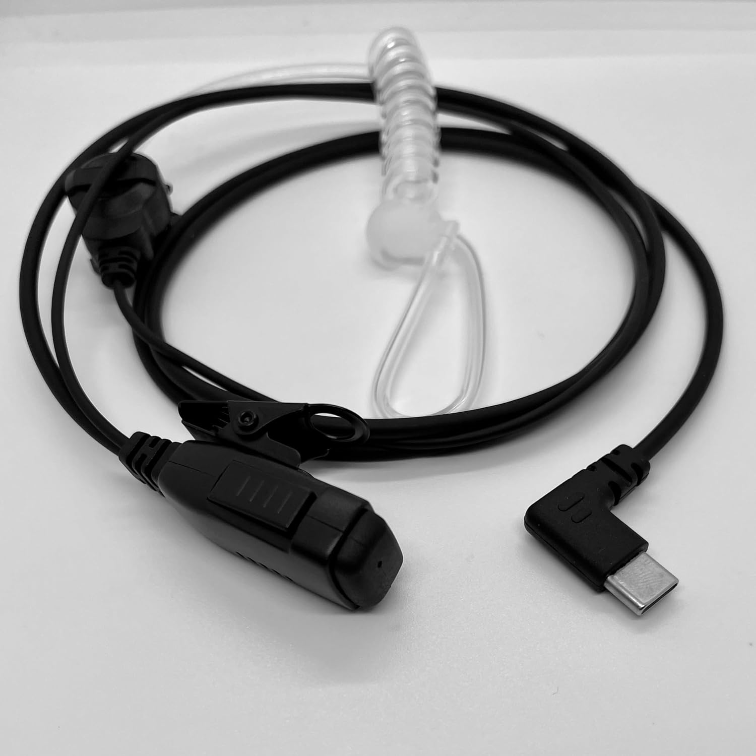 PTT Earpiece USB C - Earbuds with PTT Button and Mic (for Teams, Zello, and Other Walkie Talkie Apps on Android/iOS Smartphones)