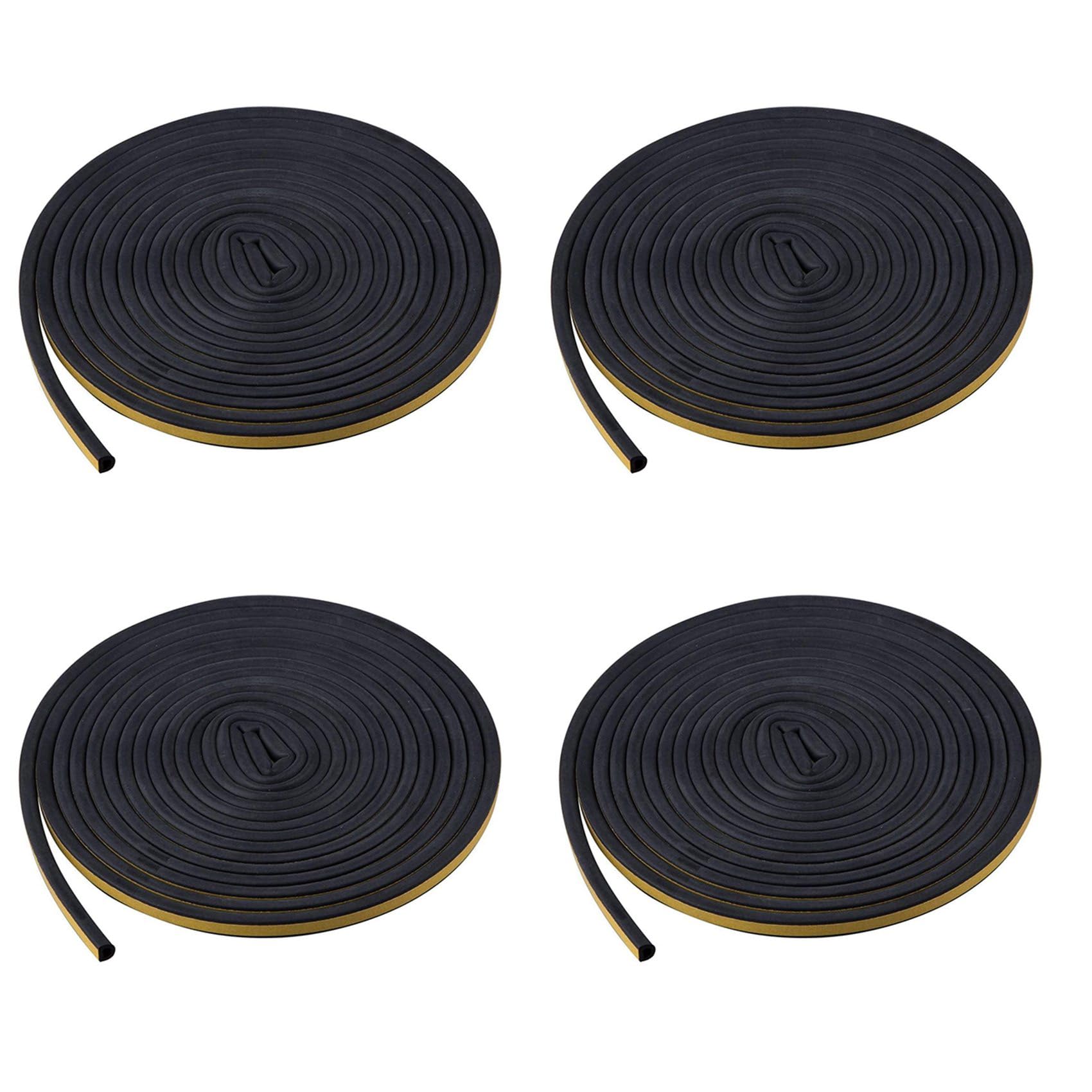 Vjsujehgy 4X Self Adhesive Sealing Strip Door Insulation Strip 5M Black D Shaped Car Door Seal Glue Strip for Door and Window