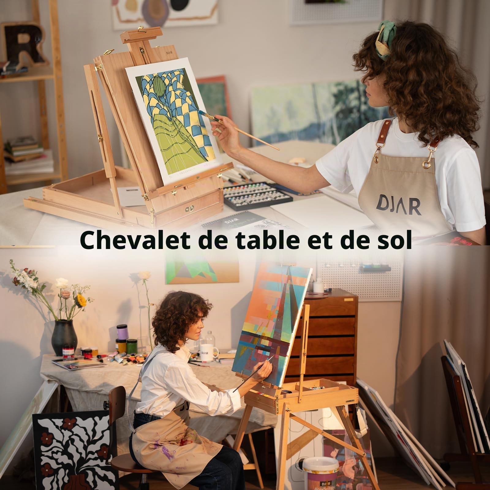 DJAR Kit de Peinture 169 Pièces avec Chevalet Français, Set Complet d'Artiste pour Débutants et Professionnels, Acrylique, Aquarelle et Huile