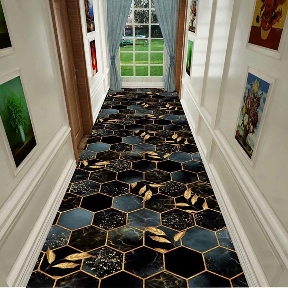 Nowoczesne dywany w stylu geometrycznym, duże dywany do salonu, antypoślizgowe, czarne, 60 cm/80 cm/100 cm/120 cm szerokości (rozmiar: 60 x 100 cm)