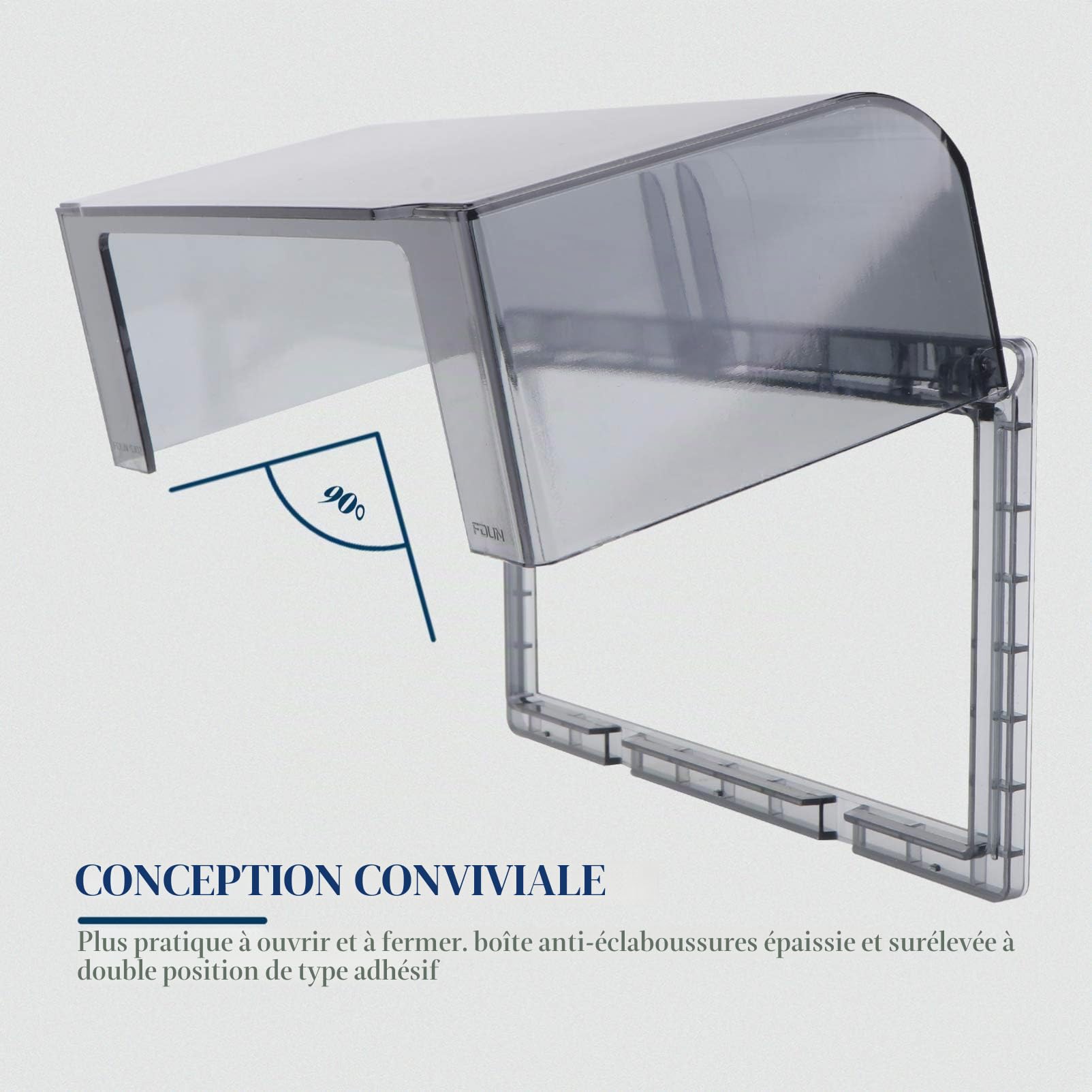 DOITOOL Cache Prise Étanche Double Position Adhésif Boîtier Protecteur Résistant Aux Éclaboussures Pour Sécurité Domestique Salle De Bain Cuisine 8X3 Pouces