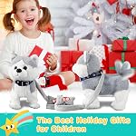 Marsjoy Husky Walking Dog Toy Musical Singing Dancing Plush Interactive Puppy with Leash Robot Plush Stuffed Animal Shaking Toy for Boys Girls