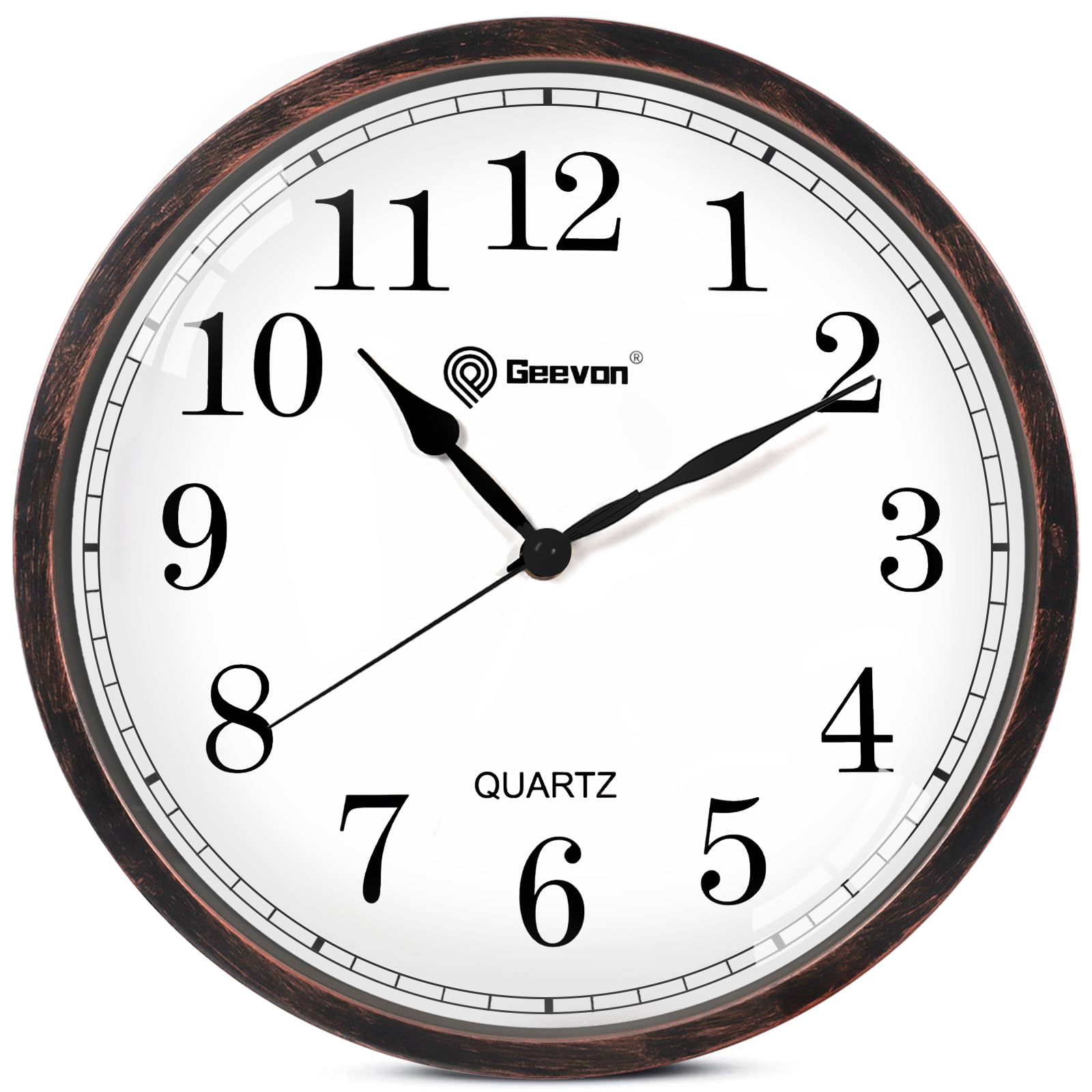 Geevon 16 Inch Silent Wall Clock Non Ticking, Large Vintage Wall Clocks Battery Operated, Decorative Quartz Clock for Kitchen/Living Room/Bedroom/Office (White)