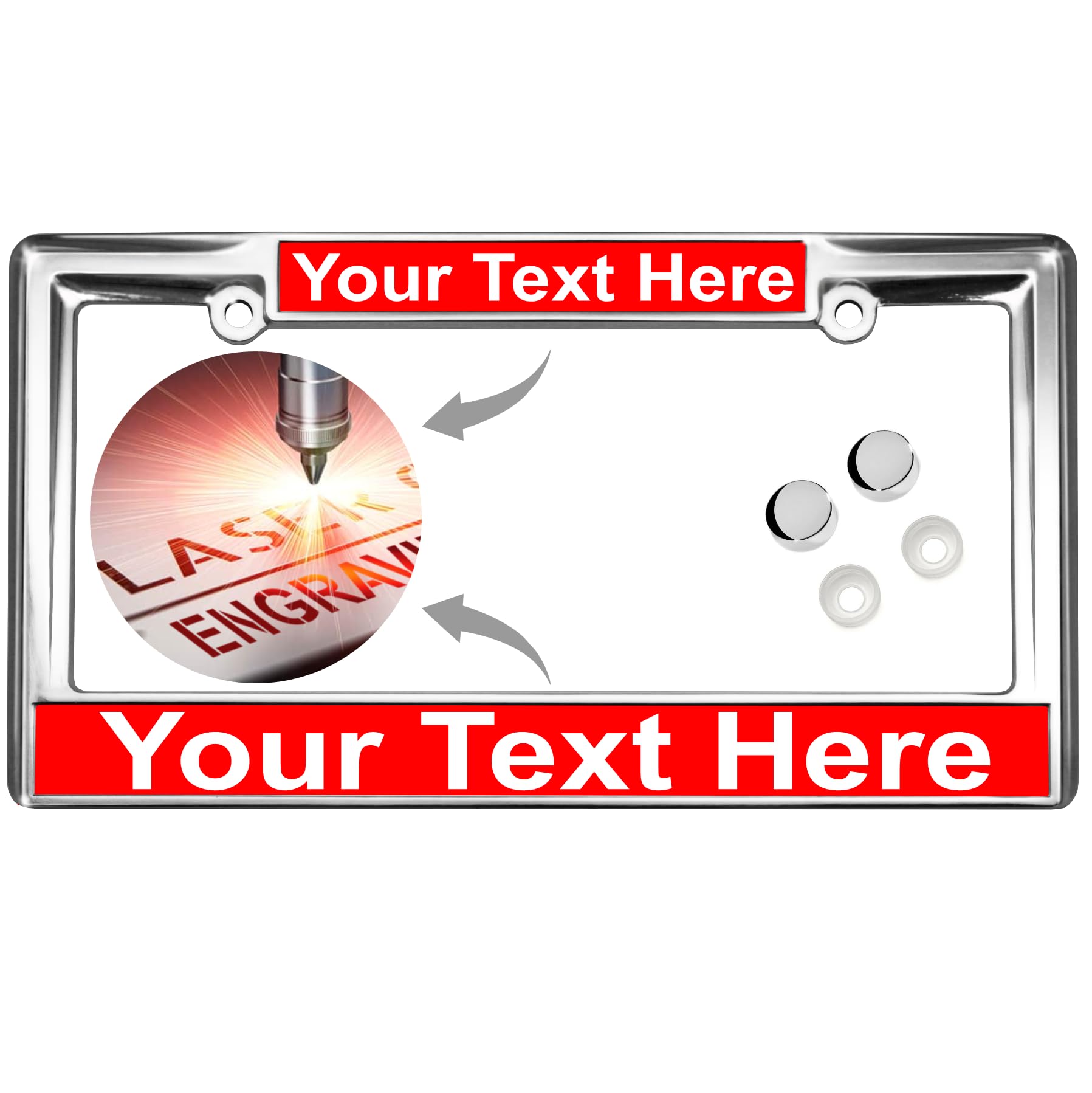 Custom Personalized Heavy Duty Chrome Metal Car License Plate Frame with Free c - Picture 21 of 132