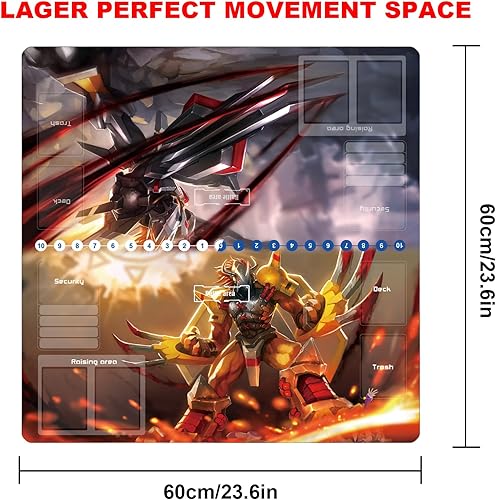 Miniatura 2 de DTCG - Tapete de juego para 2 jugadores, tapete de competición de juegos, tapete de cartas de 23.6 x 23.6 pulgadas