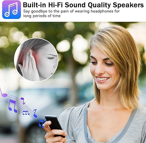 Miniatura 4 de Gueray Reproductor de MP3 de 128 GB Bluetooth Reproductor de MP3 con altavoces Soporte FM Radio Grabadora de voz Tarjeta TF Reproductor de música