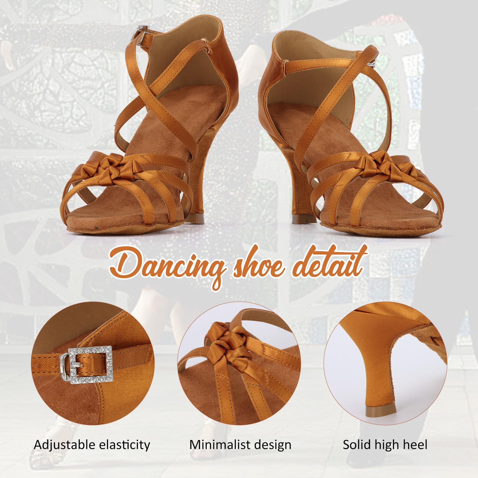 Zapatos de Baile Latino de salón para Mujer Salsa Tango Bachata Zapatos