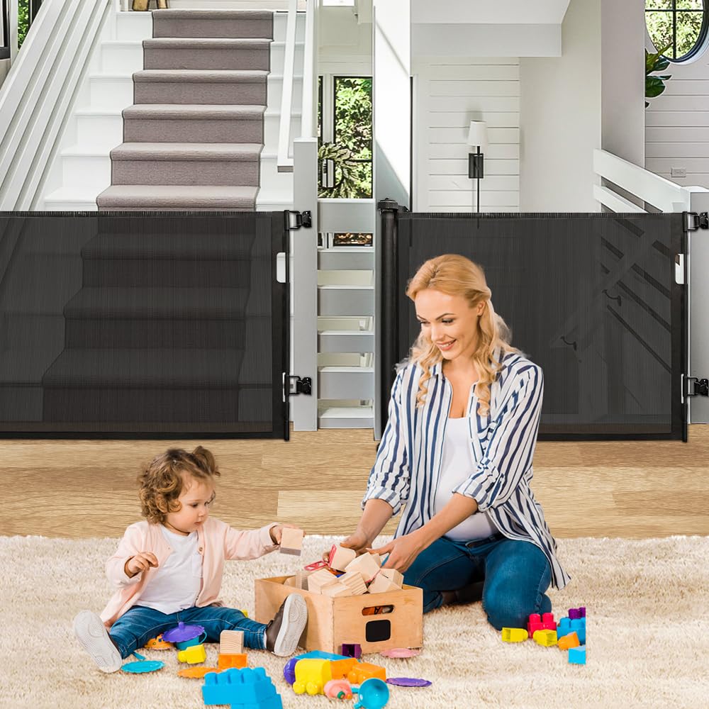 homewell 150 cm de reja de protección para escaleras, extensible para bebés, puerta para escaleras, puertas, interior y exterior, manejable con una sola mano
