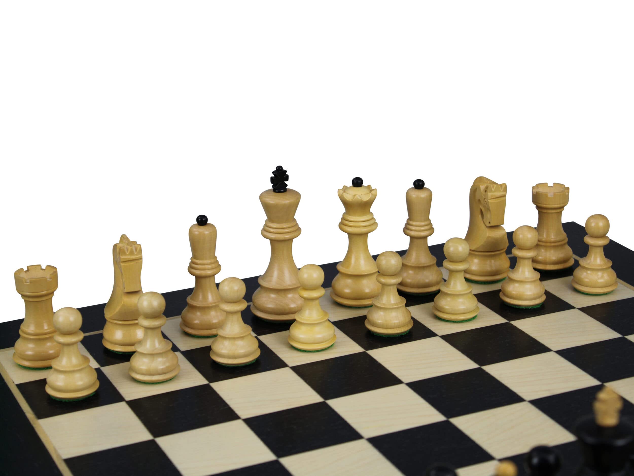 Grande Master Tournament - Set di scacchi in legno a mano Helena in legno ebano, 50,8 cm, con scatola di scacchi in legno, 9,5 cm