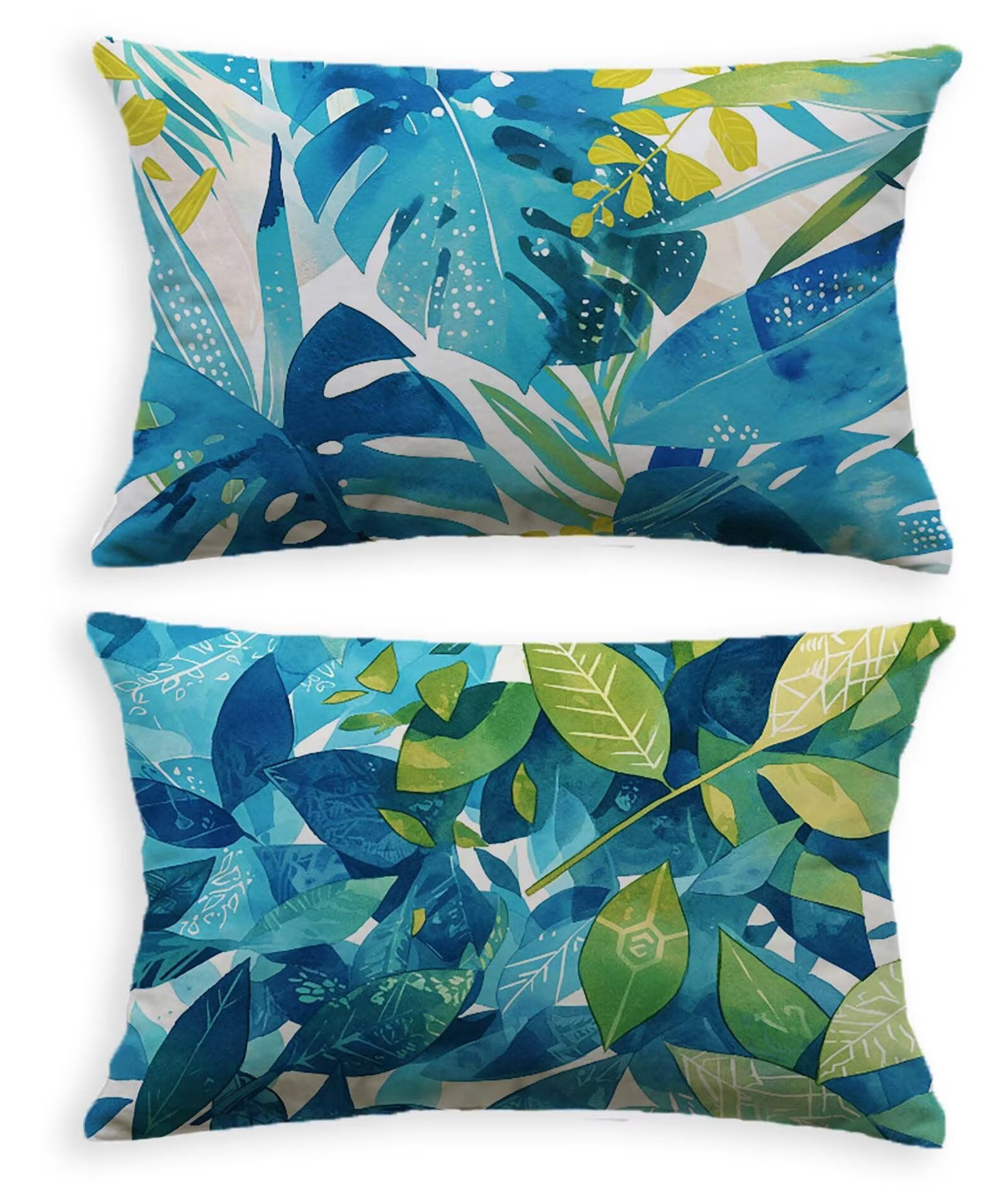 Housse de coussin bleu velours 60x90 cm lot de 2 pour canapé chic