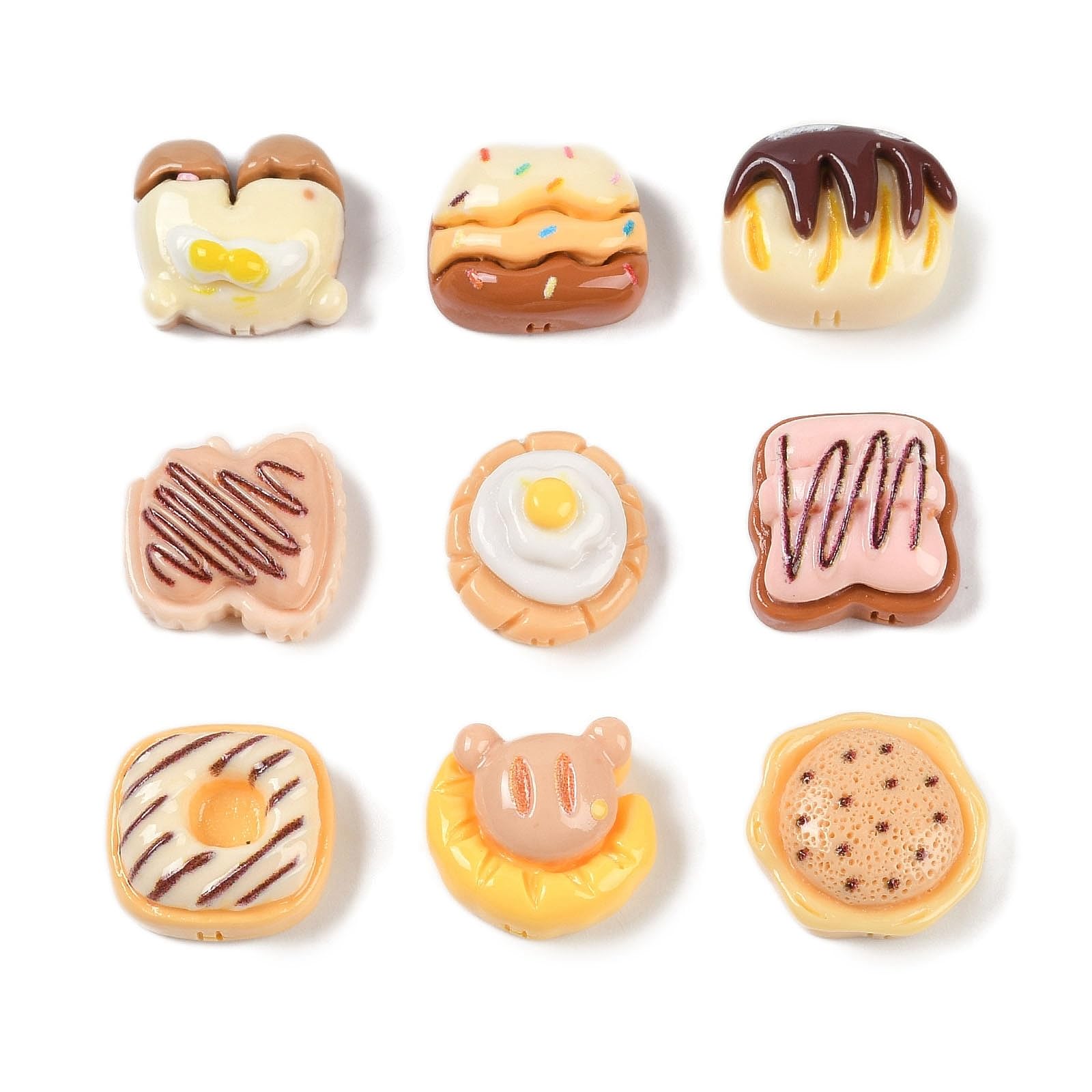 Ipotkitt Assorted Resin Food Dessert Snack Animal Cabochons Cute Embellishments for DIY Craft Phone Case Bag Decor Jewelry Making