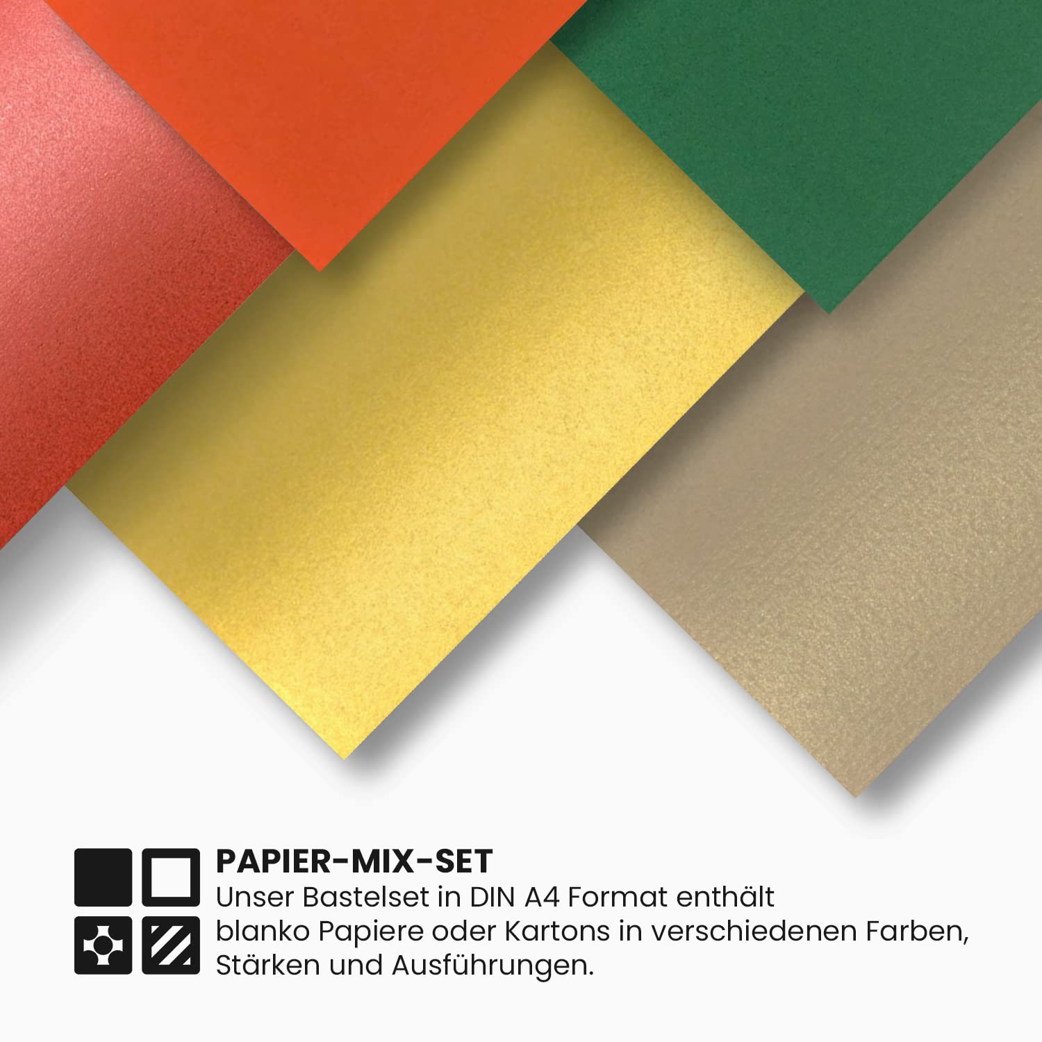 Netuno 25x Creative Paper Christmas Theme A4 210×297mm 8.3x11.7 in Coloured Card Craft Colourful Paper 5-Colour Assorted DIY Card Set Scrapbooking Arts and Crafts Decorative cardstock - Image 3