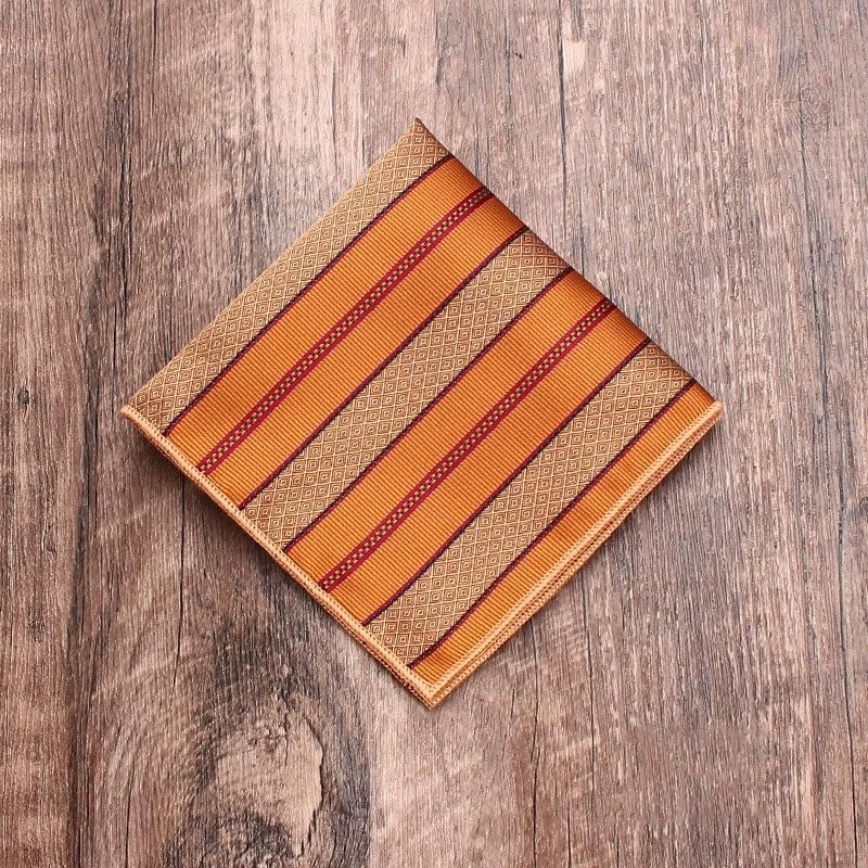 Men's Formal Business Wedding Suit Pocket Square Patterned Chestnut Handkerchief